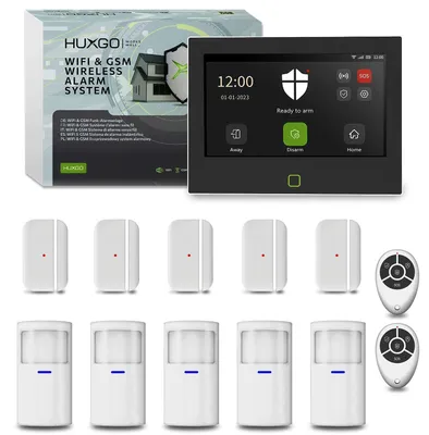Produktbild von HUXGO Alarmanlage WLAN GSM 4G HXA700 7" 5 PIR + 5 Türsensor App Steuerung