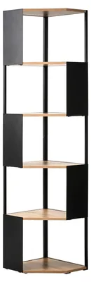 Immagine prodotto di Calicosy - Scaffale angolare a 5 ripiani con fianchi in metallo nero H172 cm - EKLO