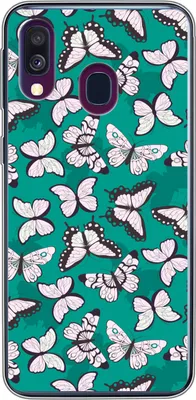 Produktbild von MuchoWow® Handyhülle Schutzhülle Hülle für Telefoonhoesje Samsung Galaxy A40 Mädchen - Schmetterling - Tiere - Muster - Mädchen - Kinder - Kinder Silikon Softcase Handy Hülle - Handy-Tasche