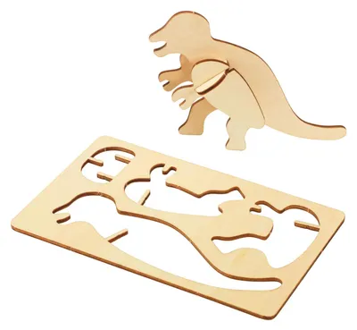 Image de Kit de construction Dinosaure 3D en bois, lot de 4