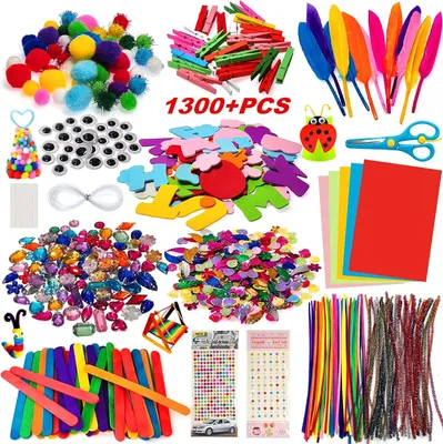 Produktbild von 1300+pcs Bastelset DIY für Kinder 4-12 Jahre, Bastelkoffer