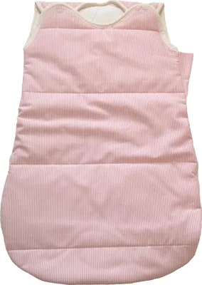 Produktbild von Baby Schlafsack 70cm wattiert Warm Baumwolle Schlafsäcke Kinder Pink Gestreift Gr 70 Ärmellos Weich Seitlich umlaufender Reißverschluss + Druckknöpfe