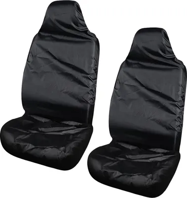 Produktbild von 2-teilige Autositzbezüge, Autositzbezugschutz, wasserdichte Polyester-Vordersitzbezüge für Autos, strapazierfähiger schwarzer Autositzbezug für die meisten Autos, atmungsaktiv und schweißhemmend (schwarz)