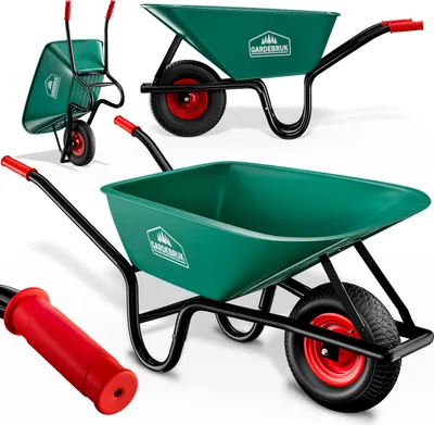 Produktbild von GARDEBRUK® Schubkarre 100 Liter Bauschubkarre Gartenschubkarre bis 250kg Belastbarkeit Luftreifen stabile Ausführung mit Kunstoffwanne