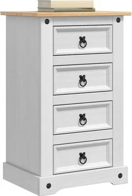 Immagine prodotto di vidaXL Comodino  Bianco 53 x 39 x 84 cm Legno massello di pino