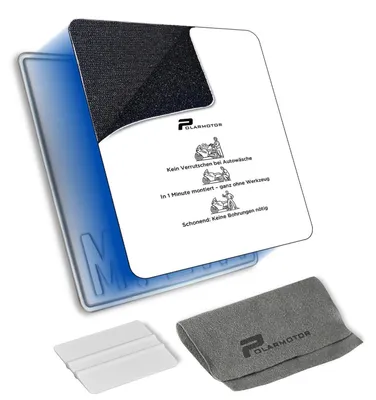 Produktbild von Klett-Kennzeichenhalterung Motorrad Rahmenlos 170x190mm für 180x200mm Kennzeichen