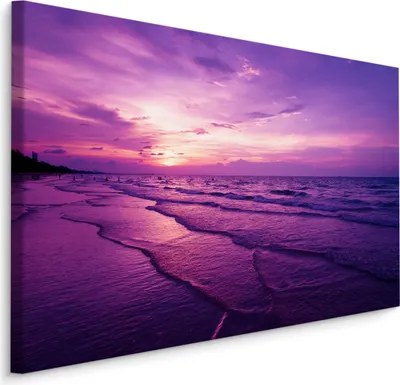 Zdjęcie produktu dla Obraz do jadalni morze fioletowy pejzaż 3D Abstrakcyjny Pejzaż  100x70cm