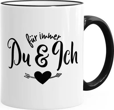 Produktbild von Kaffeetasse Für immer du und ich Geschenk Valentinstag Liebe Spruch MoonWorks® schwarz unisize