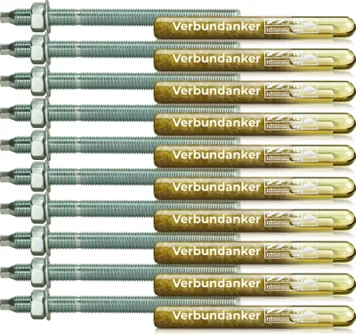Produktbild von Isolbau Verbundanker Set - Verbundankerpatrone styrolfrei V08 + Ankerstange verzinkt M8 x 110 - ETA/ETAG Zulassung - 10 Stück