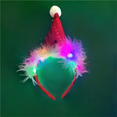 Produktbild von Frauen Mädchen Haar Hoop LED Weihnachten Rentier Santa Claus Decor Stirnband Cartoon Stil Cosplay Stirnband Fotografie Requisiten