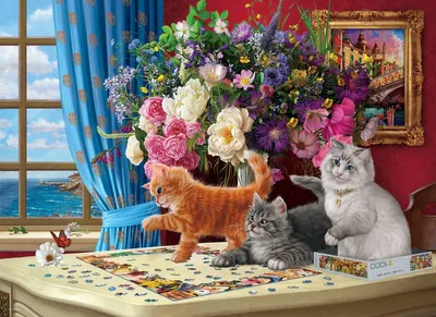 Productafbeelding van Eurographics Kattenpuzzel, 1000 stukjes - Puzzel voor volwassenen, dieren