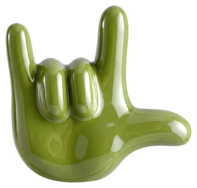Produktbild von Grüner „Ich liebe dich“ - Handtuchhaken aus Keramik für Heizkörper, Handtuchheizkörper und Wand