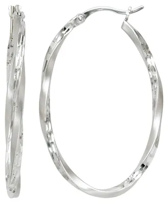 Produktbild von Paar Ohrringe Creolen Creole 40,6mm oval 925 Silber rhodiniert gedreht