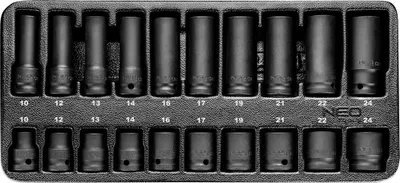 Image de NEO TOOLS Douilles à percussion 1/2", 10-24 mm, jeu de 20 pièces, insert
