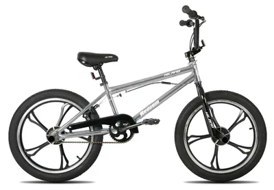 Immagine prodotto di Bicicletta BMX per bambini - Ruote da 51 cm per freestyle - Rotore a 360° - 4 peg - Monomarcia - Per ragazzi dai 14 anni in su - Argento