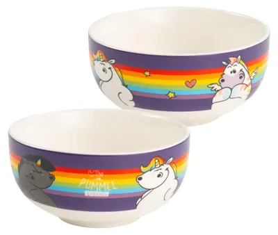 Produktbild von Pummel & Friends Pummeleinhorn Schüssel - Regenbogen Müslischüssel Schale aus Keramik 400 ml