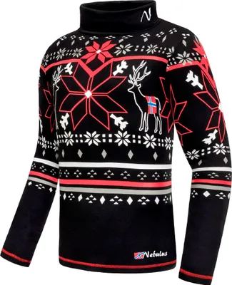 Produktbild von Nebulus Rolli Norweger-Style, Pulli COASTER Herren, Rollkragen , langarm , P6192 - Herren, schwarz-rot, S