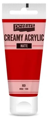 Obrázek produktu pro Krémová akrylová barva matná PENTART 60 ml ČERVENÁ