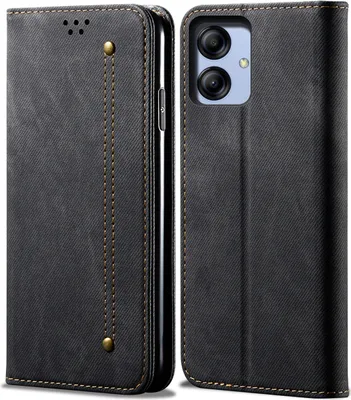 Produktbild von Galaxy A04E Hülle, Leder Brieftasche Flip Bookstyle Schutzhülle mit Standfunktion für Samsung Galaxy A04E Schwarz