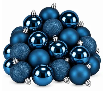Obrázok produktu pre Vianočné ozdoby Mica Decorations, tmavomodrá, 27 kusov – Odolné vianočné gule s priemerom 8 cm, vyrobené z recyklovaného polystyrénu – Ideálne pre domácnosti s deťmi a domácimi zvieratami