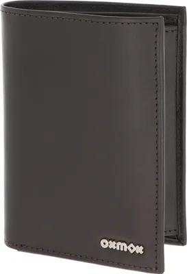 Produktbild von oxmox Leder Geldbörse Leather RFID Protect Kombibörse Pure 2.0 Metal Square Brown dunkelbraun