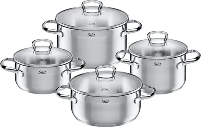 Obrázok produktu pre WMF Silit Toskana Topf-Set, Nerezová oceľ, Nerezová oceľ, Nerezová oceľ, Keramický, Plyn, Halogén, Indukčná, Sklo, 250 °C