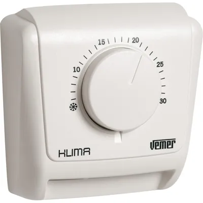 Obrázek produktu pro VEMER VE018800 Klima 2, mechanický nástěnný termostat, pokojový termostat pro vytápění, bílý