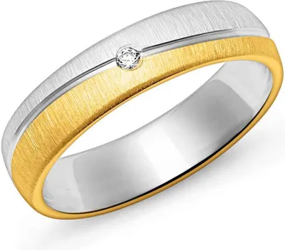 Produktbild von Unique Damenring, teilvergoldet, 925 Silber mit Zirkonia (Größe: 54mm)