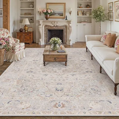 Immagine prodotto di Tappeto vintage beige per soggiorno, dimensioni 300x400 cm, grande