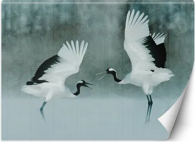 Produktbild von Vlies fototapete Vögel Kraniche 400x280 cm Feeby Grau inkl. Kleber einfache Montage