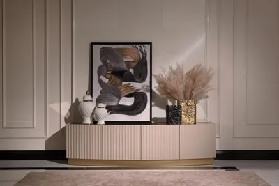Image de Sideboard Buffet Armoire Bois Beige Salon