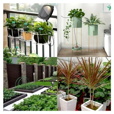 Produktbild von Solar Bewässerungssystem für den Garten, Automatisches Bewässerungssystem für Balkon- und Topfpflanzen, 12 Timer-Modi, mit 15 m Schlauch