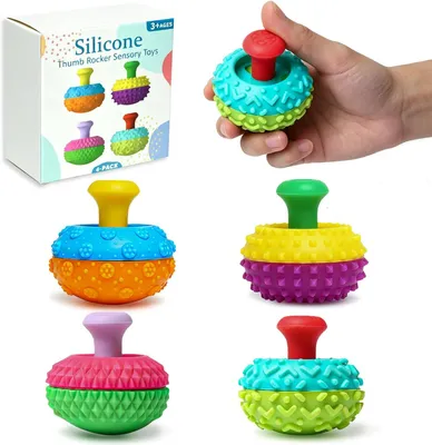 Productafbeelding van Fidget toys sensory siliconen duimwippen - 4 stuks - Stressverminderend - Sensorisch speelgoed - Anti-stress speelgoed