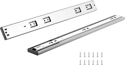 Produktbild von SucceBuy 10 Paar 558.8 mm Schubladenschienen, seitlich montierte Schienen, robuste Stahlschiene mit Vollauszug, sanft schließende, geräuschlose Führungsschienen, Tragkraft 100 lbs