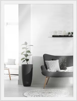 Image de Miroir mural en bois massif blanc 40x50 cm - MendeFrames H080