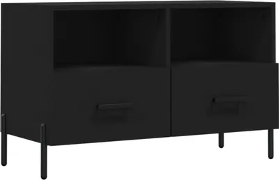 Produktbild von vidaXL TV-Schrank Schwarz 80x36x50 cm Holzwerkstoff