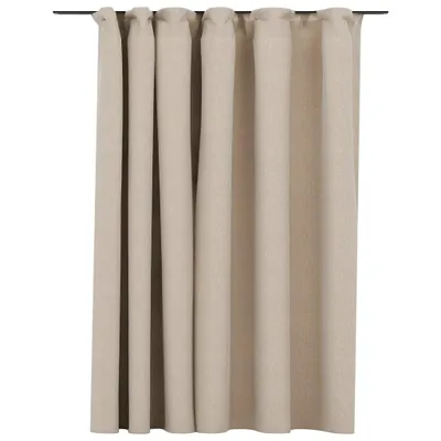 Produktbild von vidaXL Verdunkelungsvorhang mit Haken Leinenoptik Beige 290x245 cm