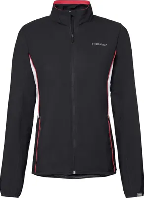 Produktbild von Head Damen Club Trainingsjacke 814309BK Schwarz aus ERGOstretch mit Reißverschlusstaschen