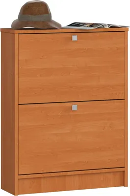 Produktbild von Schuhschrank – Schuhkommode mit 2 Kipp-Türen – Flur Schuhkommode – Braun – 60 cm – Eleganz und Stauraum in einem