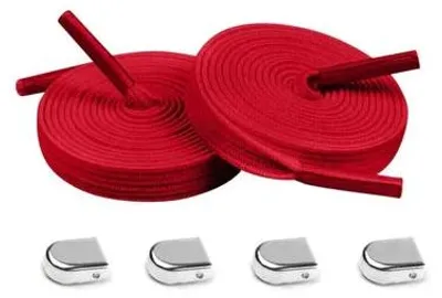 schnuersenkel elastisch clips rot silber