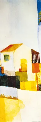Produktbild von August Macke Kunstdruck Bild - Das Helle Haus, 1914 (158 x 53 cm)