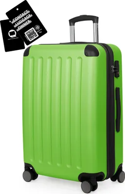 Image de HAUPTSTADTKOFFER Spree - Valise 65 cm extensible + étiquette numérique pour bagages, valise à coque rigide Hardcase Luggage ABS -TSA - 74 L, vert pomme