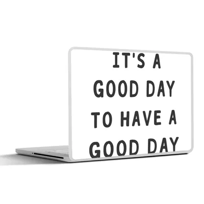 Produktbild von MuchoWow® Laptop Aufkleber Sticker Cover Zitate - Positiv - Sprichwort - Schwarz und weiß 25x18 cm - Laptop-Deko