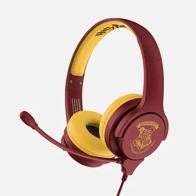 Image de OTL Technologies Harry Potter Hogwarts Crest Casque Avec fil Arceau Jouer Bourgogne, Jaune