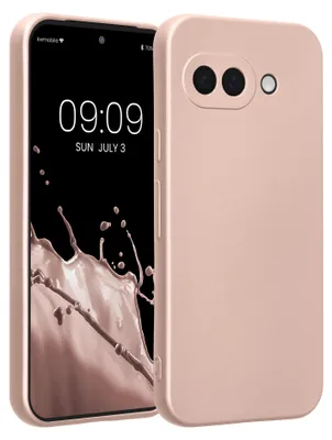 Produktbild von kwmobile Handyhülle für Google Pixel 9a Hülle - weiche Silikon Case metallisch schimmernd - Schutzhülle Cover - Metallic Rosegold