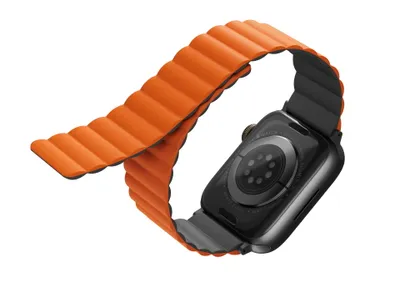 Obrázok produktu pre Magnetický remienok Uniq Revix pre Apple Watch 42, 44, 45, 49 mm - čierna a oranžová