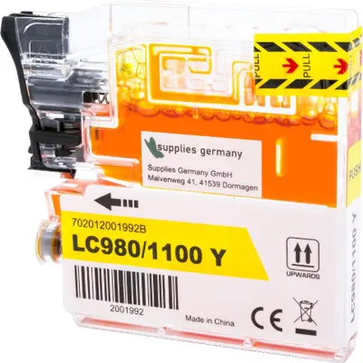 Produktbild von yellow Tinte/Tintenpatrone 4.6-LC980YN kompatibel mit Brother LC-980Y [ LC-980 ]