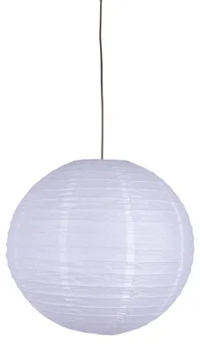 Produktbild von Papierleuchte "PING PONG" d:50cm, Leuchtenschirm im Asia Style, aus Metall und Papier in weiß, 50 cm hoch, Ø 50 cm, für E27 -Fassung