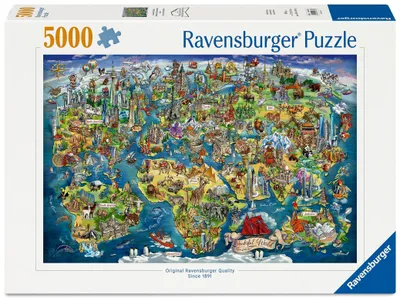 Produktbild von Weltkarte mit Sehenswürdigkeiten Ravensburger 12001738