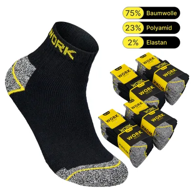 Produktbild von Herren Arbeitssocken (5,10 oder 20 Paar) WORK Socken Baumwolle 20 Paar 39 - 42 Schwarz